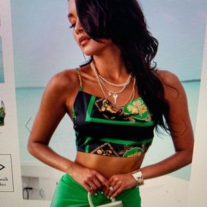 Pretty little thing green top